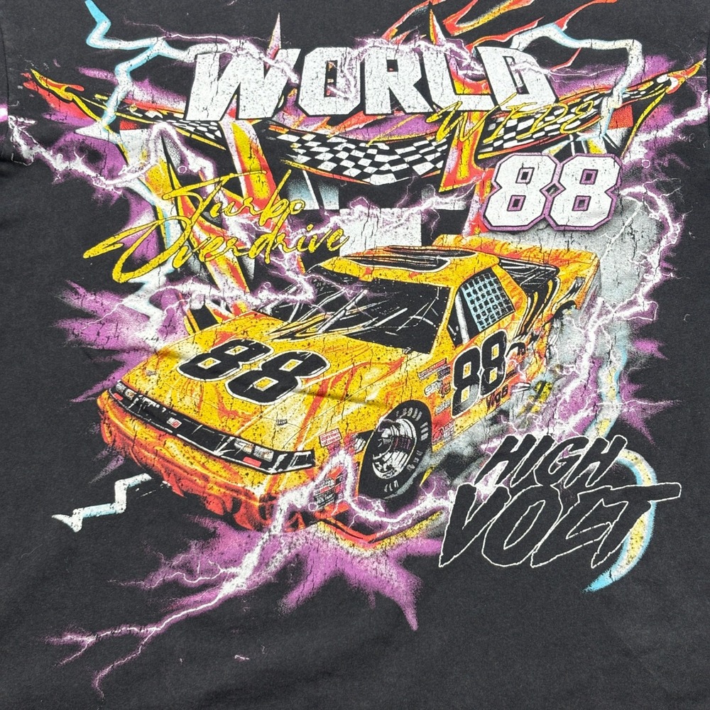 Alpha Collective Mens High Volt Racing Graphic T-Shirt Black Large 88 Car - Picture 2 of 6